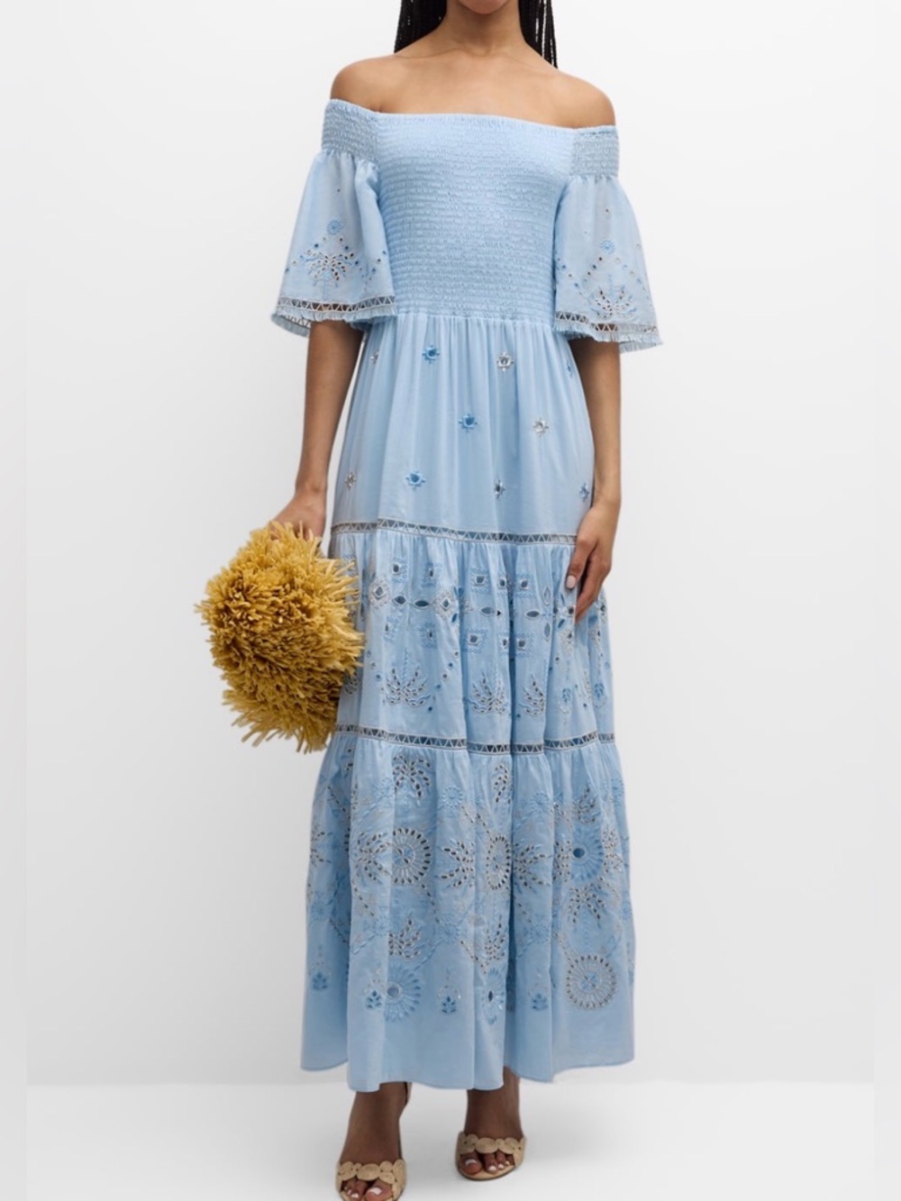 Kobi Halperin Quinn Embroidered Voile Midi-Dress